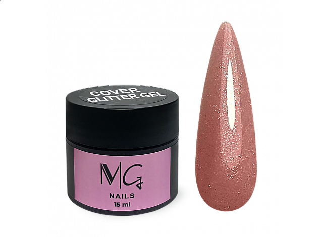 Гель камуфлирующий для наращивания MG Gel Glitter Cover, 15 мл