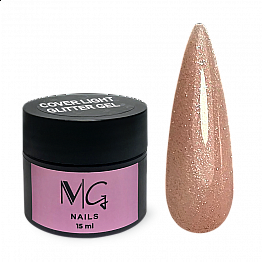 Гель камуфлирующий для наращивания MG Gel Cover Glitter  Light, 15 мл