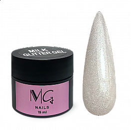 Гель камуфлирующий для наращивания MG Gel Glitter  Milk, 15 мл