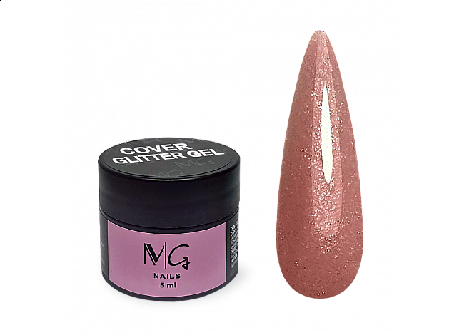 Гель камуфлирующий для наращивания MG Gel Glitter Cover, 5 мл