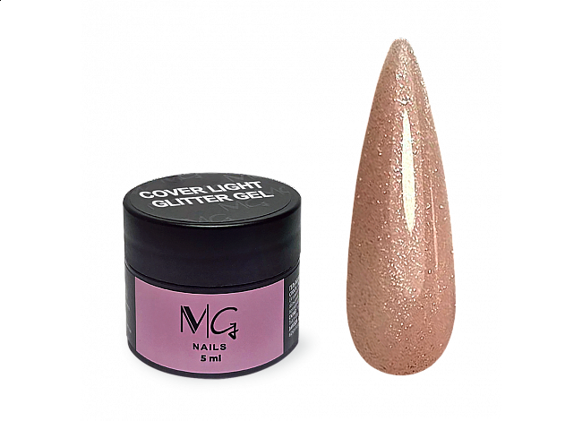 Гель камуфлирующий для наращивания MG Gel Cover Glitter  Light, 5 мл