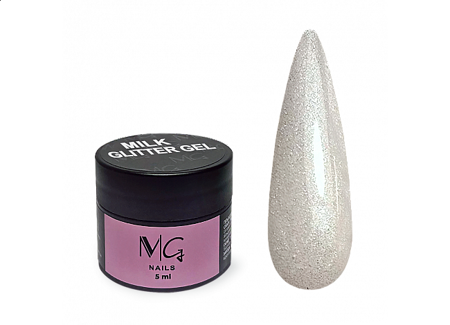 Гель камуфлирующий для наращивания MG Gel Glitter Milk, 5 мл